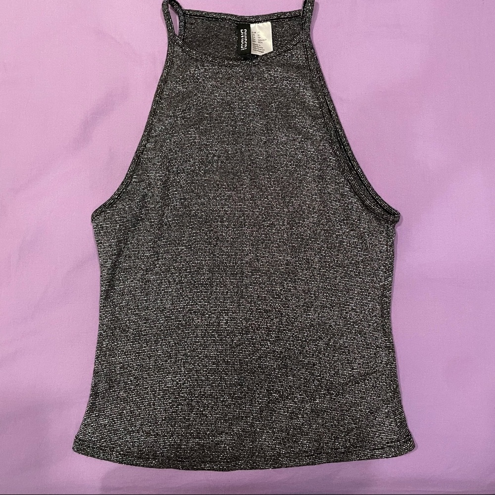 H&M Silver Sparkly Halter Top